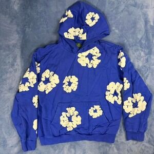 Denim Tears blue hoodie with yellow flowers men Size L